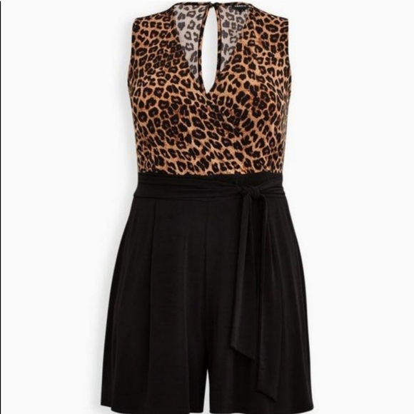 Torrid Studio Knit Surplice Animal Print Romper Size 18 Size 20 - Picture 2 of 7